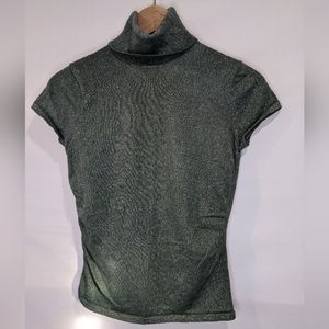 Ann Taylor Turtleneck Blouse Sprakling Green Size Small Petite